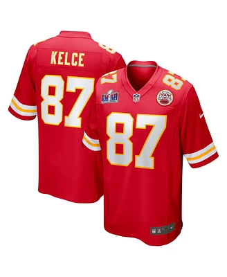 Men's Nike Travis Kelce Red Kansas City Chiefs Super Bowl Lviii Game Jersey