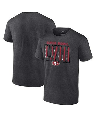 Men's Fanatics Heather Charcoal San Francisco 49ers Super Bowl Lviii Local Team T-shirt