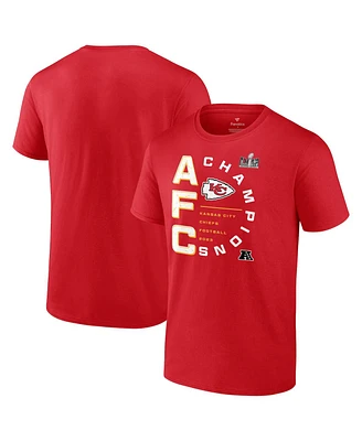 Men's Fanatics Red Kansas City Chiefs 2023 Afc Champions Right Side Draw T-shirt