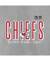 Women's Fanatics Heather Gray Kansas City Chiefs Super Bowl Lviii Cheer Section Tri-Blend V-Neck Fashion T-shirt