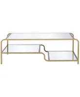 Simplie Fun Astrid Coffee Table In Gold & Mirror