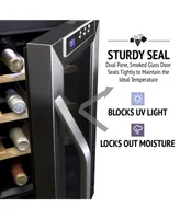 Ivation 8-Bottle Freestanding Thermoelectric Wine Cooler, Stainless Steel