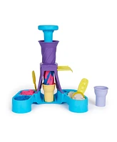 Kinetic Sand, Soft Serve Station with 14 oz of Play Sand Blue, Pink and White ,2 Ice Cream Cones and 2 Tools