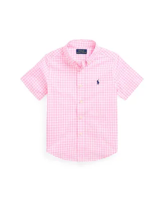 Polo Ralph Lauren Toddler and Little Boys Plaid Cotton Poplin Short Sleeve Shirt