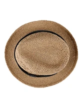 Levi's Men's Packable Open Weave Fedora Hat with Two Interchangeable Bands