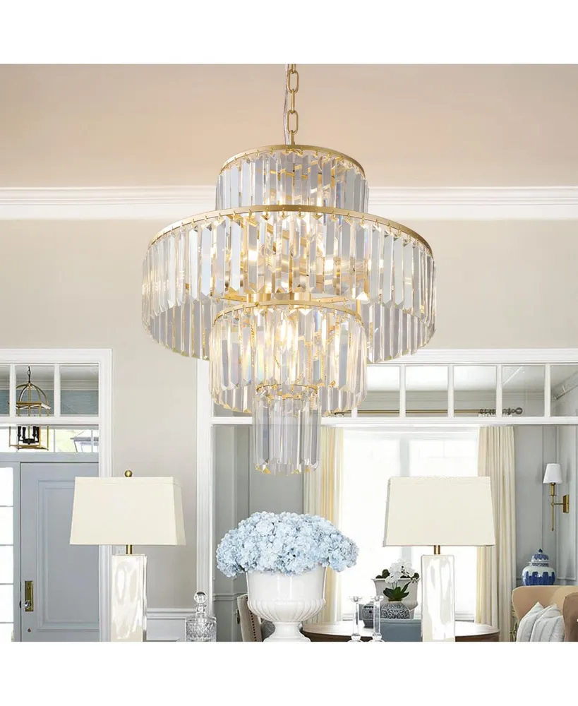 Streamdale Furniture Modern Crystal Chandelier for Dining and Living Room