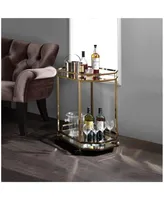 Streamdale Furniture Lacole Serving Cart, Champagne & Mirror