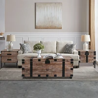 Gray Trunk Table Set with Large Storage