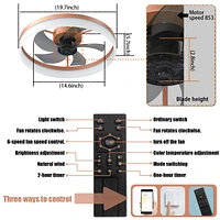 Ceiling Fans With Lights Dimmable Led Embedded Installation Of Thin Modern Ceiling Fans(Rose Gold)