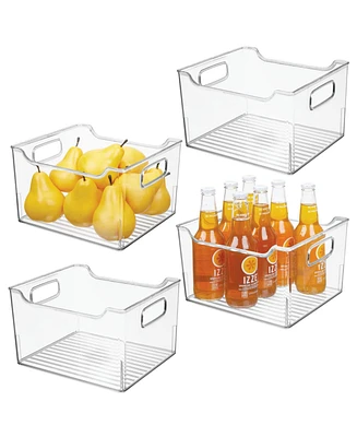 mDesign Plastic Kitchen Pantry/Cabinet Storage Bin with Handles - 4 Pack