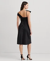 Lauren Ralph Women's Asymmetric Satin A-Line Dress