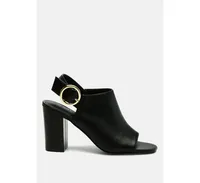 roisin stacked block heel faux suede sandals