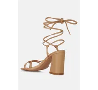 London Rag Piri toe ring tie up block sandals