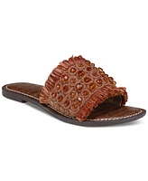 Sam Edelman Women's Gladys Embellished Raffia Slide Flat Sandals