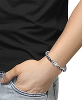 Effy Men's Black Tahitian Pearl (10mm) & Hematite Bead Bolo Bracelet in Sterling Silver