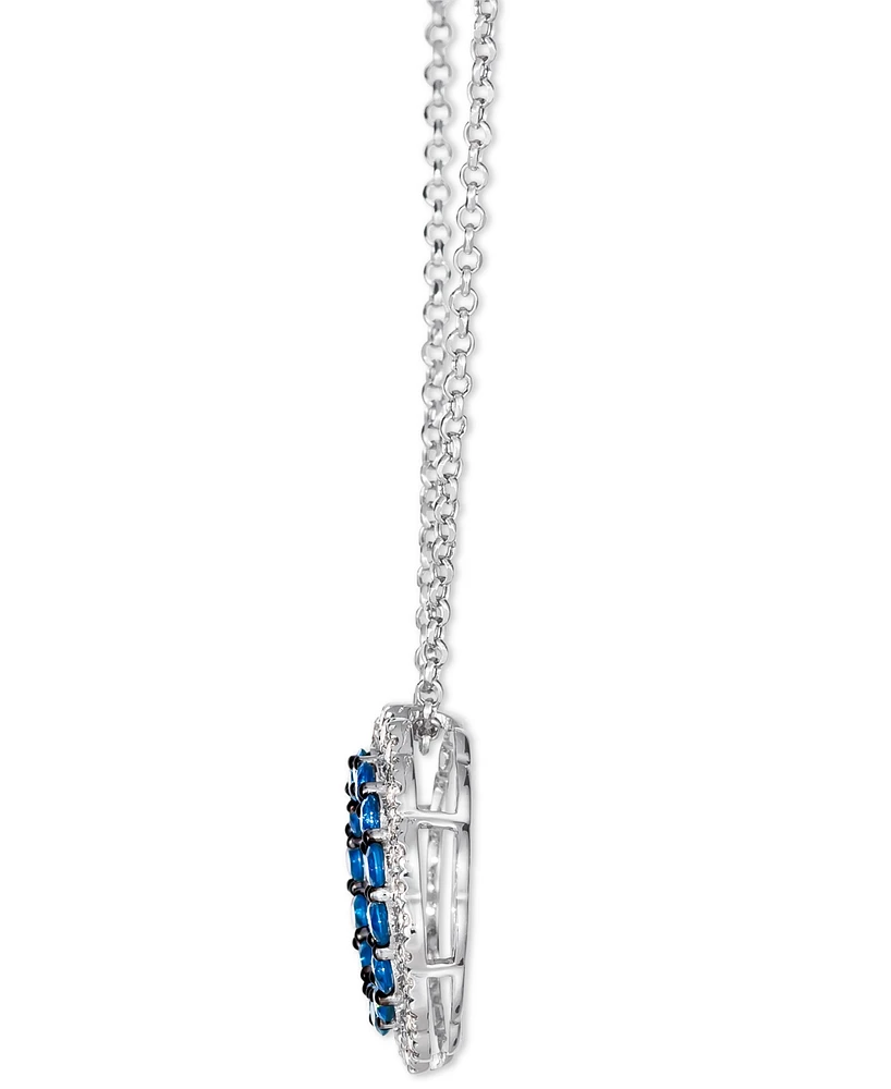 Le Vian Blueberry Sapphire (7/8 ct. t.w.) & Nude Diamond (1/3 ct. t.w.) Circle 19" Pendant Necklace in 14k White Gold