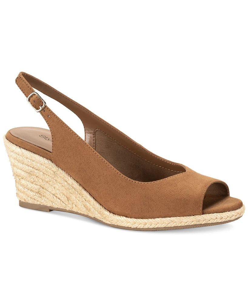 Style & Co Women's Darlitaa Peep Toe Slingback Wedge Pumps, Created for Macy's