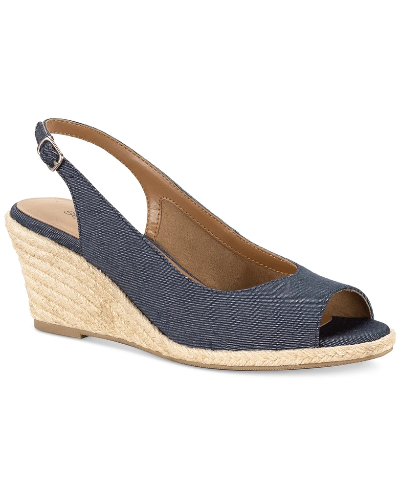 Style & Co Women's Darlitaa Peep Toe Slingback Wedge Pumps, Created for Macy's