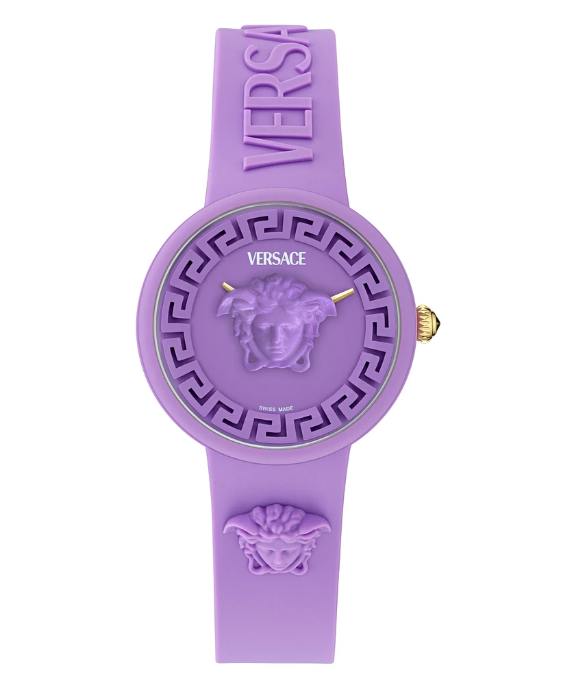 Versace Women's Swiss Purple Silicone Strap Watch 38mm