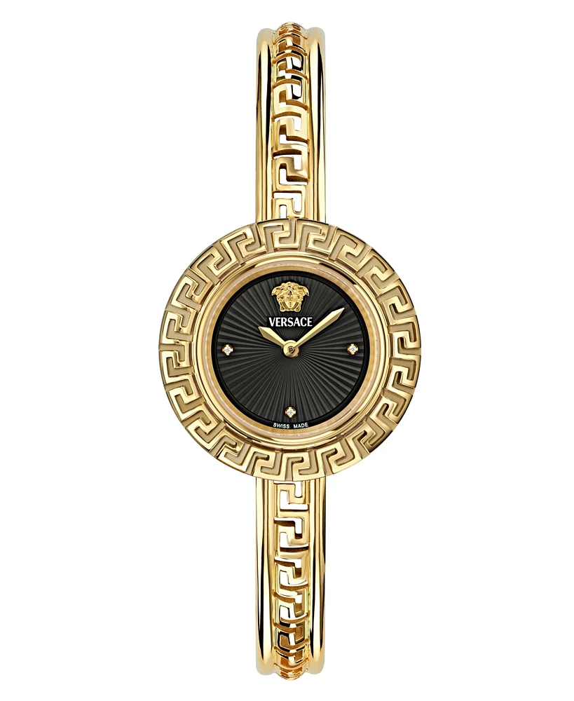 Versace Women's Swiss Gold Ion Plated Stainless Steel Bangle Bracelet Watch 28mm