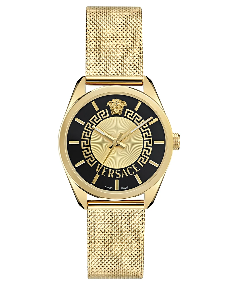 Versace Women's Swiss Gold Ion Plated Mesh Bracelet Watch 36mm