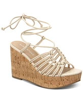 Sun + Stone Women's Tillyy Strappy Lace Up Wedge Sandals