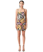 endless rose Women's Floral Sequin Sleeveless Mini Dress