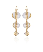 Vince Camuto Gold-Tone Clear Glass Stone Linear Drop Earrings