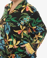 White Mark Plus 2 Pc. Wildflower Print Pajama Set