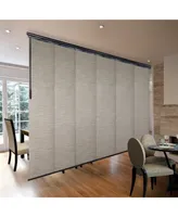 Oat Brown Blind, 6-Panel Single Rail Panel Track Extendable 70"-130"W x 94"H, width 23.5"