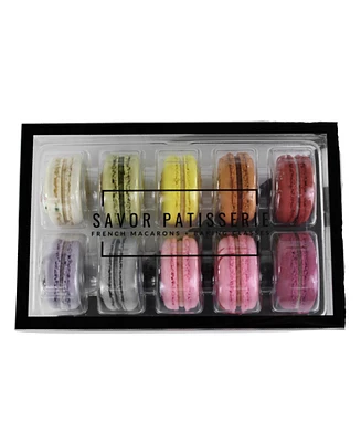 Savor Patisserie The Rainbow Box French Macarons, 10 Count Box