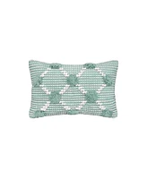 carol & frank Josie Surf Pillow Green 14" x 22" Rectangle Soft Woven Pillow For Couch Sofa Bed Chair Cotton