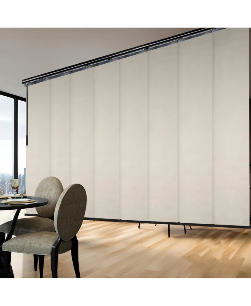 Pearl Blind 8-Panel Double Rail Panel Track Extendable 130"-175"W x 94"H, width 23.5"