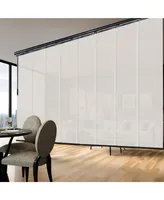 Meshed Tope Blind 8-Panel Double Rail Panel Track Extendable 130"-175"W x 94"H, width 23.5"