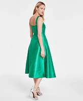 Eliza J Petite Square-Neck Sleeveless Asymmetric-Hem Dress