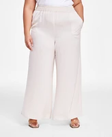 Bar Iii Trendy Plus Pull-On Wide-Leg Pants, Created for Macy's