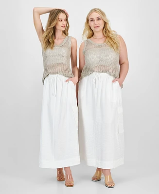 Bar Iii Women's Metallic Cargo Maxi Skirt, Xxs-4X, Created for Macy's