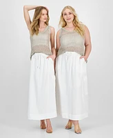 Bar Iii Women's Metallic Cargo Maxi Skirt, Xxs-4X, Created for Macy's