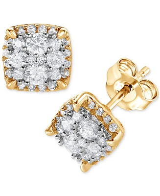 Diamond Cluster Stud Earrings (1/2 ct. t.w.) in 14k Gold