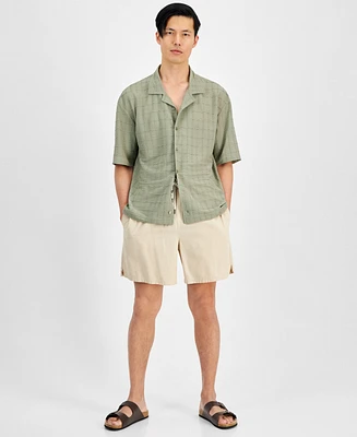 And Now This Men's Textured Knit Short-Sleeve Camp Shirt, Created for Macy's