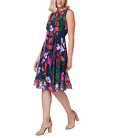 Jessica Howard Women's Printed Ruffle-Hem Dress