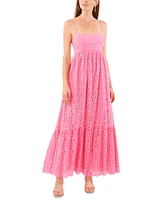 1.state Women's Eyelet Embroidered Cotton Maxi Dress