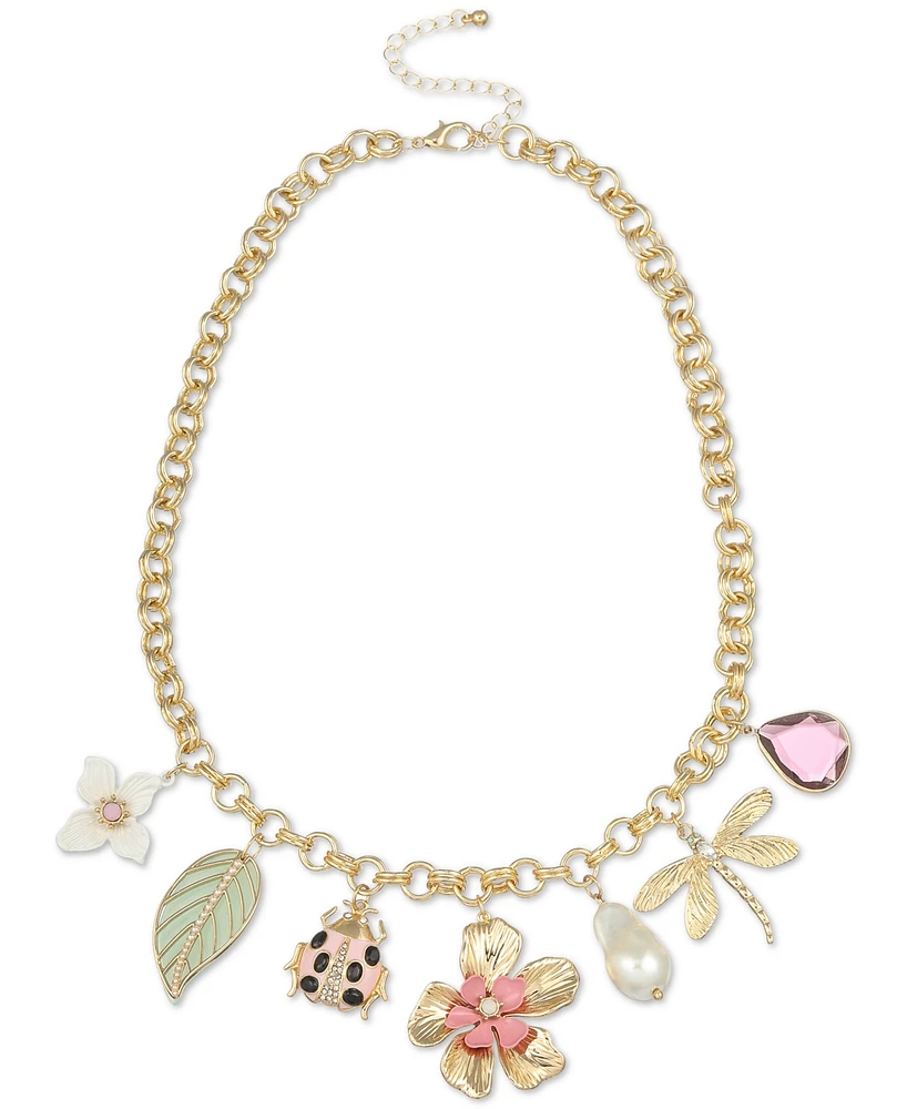 Macy's Flower Show Gold-Tone Charm Necklace, Created for Macy's