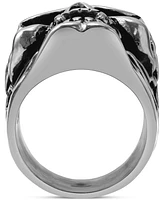 Blackjack Cubic Zirconia Ornately Detailed Skull Statement Ring