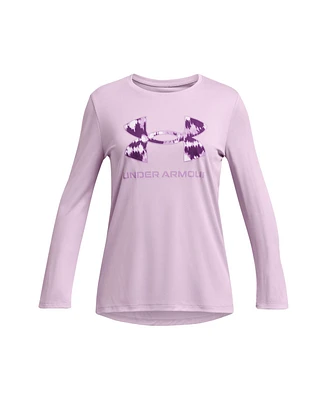 Under Armour Big Girls Tech Logo Print Fill Long Sleeve T-shirt