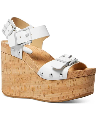 Michael Kors Women's Colby Triple-Buckled Platform Sandals