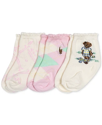Polo Ralph Lauren Baby Girls 3-Pk. Magnolia Grove Bear Socks