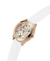 Guess Women's Analog White Silicone Watch 34mm