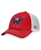 Men's Fanatics Red, White Washington Capitals Slouch Core Primary Trucker Snapback Hat