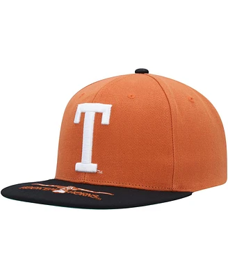 Men's Mitchell & Ness Texas Orange, Black Texas Longhorns Logo Snapback Hat